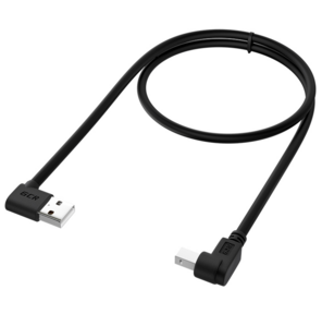 Greenconnect Кабель 1.0m USB 2.0,  AM угловой / BM угловой,  черный,  28 / 28 AWG,  экран,  армированный,  морозостойкий,  GCR-AUPC5AM-BB2S-1.0m