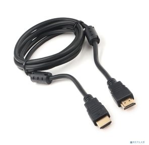 Кабель HDMI Cablexpert CCF2-HDMI4-6,  19M / 19M,  v2.0,  медь,  позол.разъемы,  экран,  2 фер.кольца,  1, 8м,  черный,  пакет