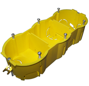 Подрозеточная коробка в стену для суппорта 45х135,  желтая