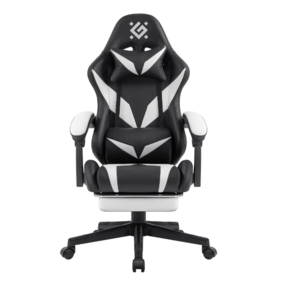 Игровое кресло Aspect  Чер / Белый, класс 4, PU, подножка DEFENDER