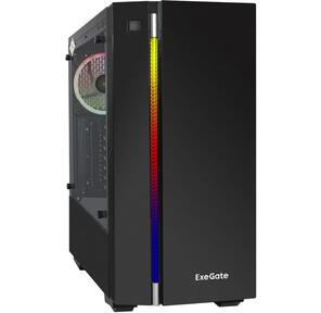 Exegate EX283741RUS Корпус Miditower EVO-9201 Black-RGB light,  ATX,  <без БП>,  с окном,  2*USB+1*USB3.0,  HD Audio