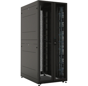 Шкаф серверный ПРОФ напольный 42U  (800  1200) двери двойные перф. 2 шт.,  черный,  в сборе