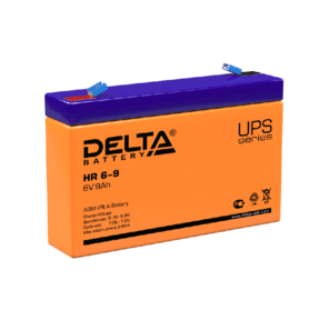 Battery Delta HR 6-9,  voltage 6V,  capacity 9Ah,  151х34х100mm