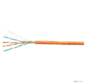Cabeus UTP-4P-Cat.5e-SOLID-OR Кабель витая пара UTP  (U / UTP),  категория 5e,  4 пары  (24 AWG),  одножильный,  PVC нг (А)-LS,  оранжевый  (305 м)