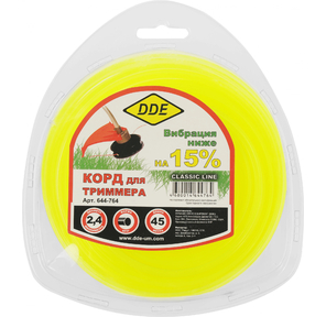 Леска для садовых триммеров DDE 644-764 d=2.4мм L=45м