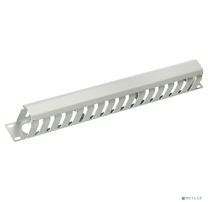 Cabeus JB07-1U-GY Кабельный органайзер 19" 1U с крышкой,  металлический,  цвет серый  (RAL7035)