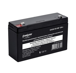 EXEGATE EP234537RUS Аккумуляторная батарея  Exegate EG12-6  /  EXG6120,  6В 12Ач,  клеммы F1  (универсальные)