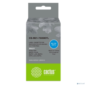 Картридж ленточный Cactus CS-M21-750595YL черный для Brady BMP21-PLUS,  BMP21-LAB
