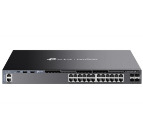 TP-Link SG6428X,  Стекируемый управляемый коммутатор 3 го уровня Omada с 24 гигабитными портами и 4 портами SFP+