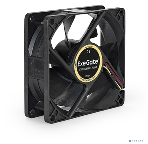 Exegate EX283379RUS Вентилятор ExeGate E08025H4P-PWM,  80x80x25 мм,  гидродинамический,  4pin,  PWM,  23dBA
