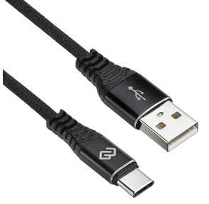 Кабель Digma TYPE-C-3M-BRAIDED-BLK USB  (m)-USB Type-C  (m) 3м черный
