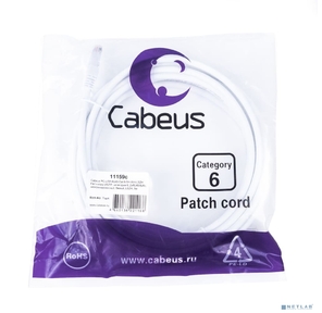 Cabeus PC-UTP-RJ45-Cat.6-3m-WH-LSZH Патч-корд U / UTP,  категория 6,  2xRJ45 / 8p8c,  неэкранированный,  белый,  LSZH,  3м