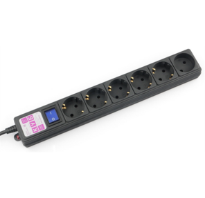 Фильтр-удл. PC черн. 1, 9м 6 р 16А_SPG6-B1, 9M