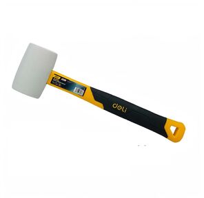 Киянка резиновая белая Deli DL5908B 225 грамм,  фиберглассовая рукоять с резиновой вставкой