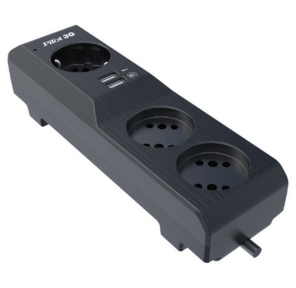 Surge protector Pilot 3G 3xGP euro outlets,  10А / 2.2кВа,  2xUSB,  10m,  black