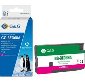 Картридж струйный G&G GG-3ED68A 712 пурпурный  (29мл) для HP DesignJet T650 / T630 / T250 / T230 / T210 / Studio Plotter Printers