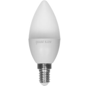 GAUSS 103101107 Светодиодная лампа LED Свеча E14 6.5W 520lm 3000К 1 / 10 / 100