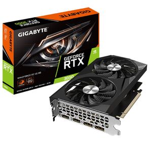 Видеокарта Gigabyte PCI-E 4.0 GV-N3050WF2OCV2-8GD NVIDIA GeForce RTX 3050 8192Mb 128 GDDR6 1792 / 14000 HDMIx2 DPx2 HDCP Ret