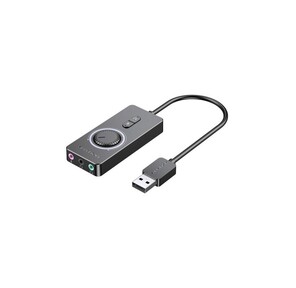 Внешняя звуковая карта Vention USB c регулятором громкости Черная