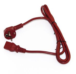 Hyperline PWC-IEC13-SHM-5.0-RD кабель питания компьютера  (Schuko+C13)  (3x1.0),  10A,  угловая вилка,  5 м,  цвет красный