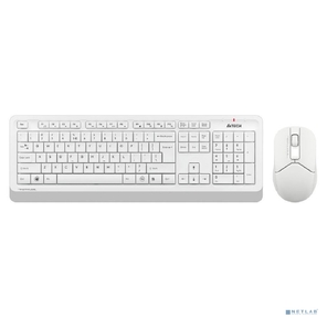 Клавиатура + мышь A4Tech Fstyler FG1012 клав:белый мышь:белый USB беспроводная Multimedia [1599042]