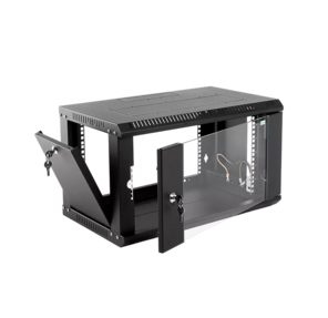 Шкаф коммутационный ЦМО ШРН-ЭКОНОМ  (ШРН-Э-6.500-9005) настенный 6U 600x520мм пер.дв.стекл 75кг черный 470мм