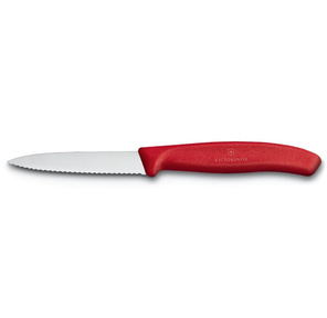 Нож кухонный Victorinox Swiss Classic  (6.7631) стальной для овощей лезв.80мм серрейт. заточка красный