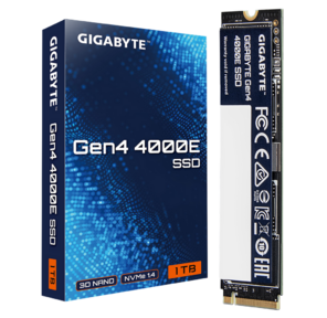 Твердотельный накопитель SSD Gigabyte M.2 2280 1TB Gen4 4000E SSD PCI Express 4.0x4,  NVMe 1.4,  4000 / 3900,  MTBF 1.5M,  3D NAND,  320TBW,  RTL
