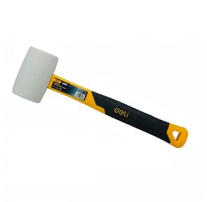 Киянка резиновая белая Deli DL5916B 450 грамм,  фиберглассовая рукоять с резиновой вставкой