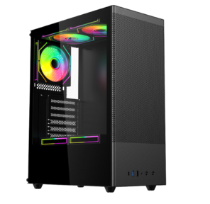 Корпус для ПК ACD Citadel 108B ATX,  Type-C + 2XUSB ports + HD audio combo,  Mesh,  TG,  Black.