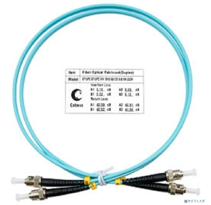 Cabeus FOP-50-ST-ST-1m Шнур оптический duplex ST-ST 50 / 125 mm OM3 1м LSZH