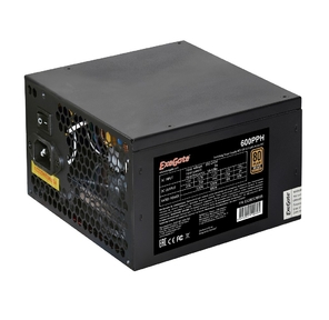 Exegate EX280578RUS-OEM Блок питания 600W Exegate 600PPH-OEM,  80+Bronze,  ATX,  black,  APFC,  12cm,  24p,   (4+4)p,  5*SATA,  3*IDE