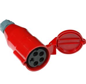 Вилка Lanmaster LAN-IEC-309-32A3P / F Вилка IEC 309 трехфазная,  мама,  32A,  380V,  разборная,  красная