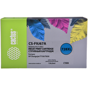 CACTUS  F9J66A  Картридж 728XL для HP DJ T730 / T830,  голубой