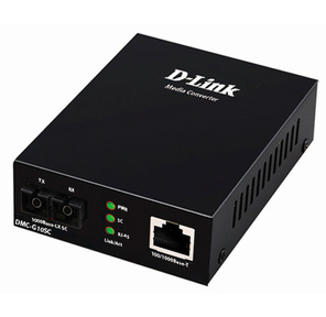 D-Link DMC-G10SC / A1A,  Media Converter with 1 100 / 1000Base-T port and 1 1000Base-LX port.     Up to 10km,  single-mode Fiber,  SC connector,  Jumbo frame,  Transmitting and Receiving wavelength: 1310nm.