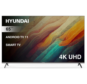 Телевизор LED Hyundai 65" H-LED65BU7006 Android TV Frameless черный / серебристый 4K Ultra HD 60Hz DVB-T DVB-T2 DVB-C DVB-S DVB-S2 USB WiFi Smart TV