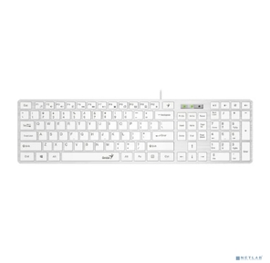 Клавиатура Genius SlimStar 126 wired keyboard  white color  (12 Multimedia Function Keys and 4 dedicated Hotkeys for Quick Commands,  Ultra-Slim Keycaps)
