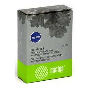 Картридж ленточный Cactus CS-ML182 черный для OKI ML-182 / 192 / 280 / 320 / 390 / 3310 / 3311 2000000 signs