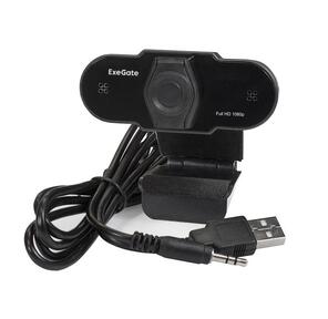 Exegate EX287387RUS Веб-камера ExeGate BlackView C615 FullHD  (матрица 1 / 3" 2 Мп,  1920х1080,  1080P,  30fps,  4-линзовый объектив,  шторка,  USB,  фиксированный фокус,  микрофон с шумоподавлением,  универсальн
