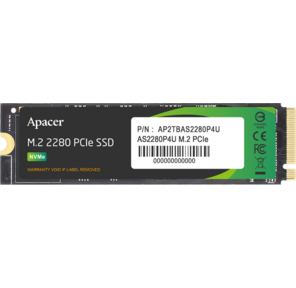 Apacer SSD AS2280P4U 256Gb M.2 PCIe Gen3x4,  R3500 / W1200 Mb / s,  MTBF 1.8M,  3D NAND,  NVMe,  Retail  (AP256GAS2280P4U-1)