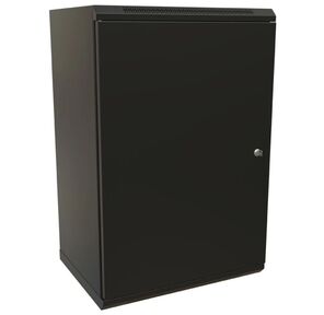 Шкаф Hyperline WRline WR-TW-2245-SR-RAL9004 настенный 19-дюймовый  (19"),  22U,  1086x600х450мм,  цельнометаллическая дверь с замком,  цвет черный  (RAL9004)  (разобранный)