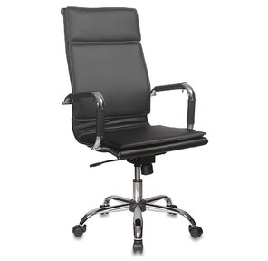 Бюрократ Ch-993 black,  Кресло,  иск. кожа,  высокая спинка,  крестовина хром,  черный