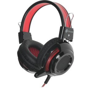 Наушники с микрофоном Oklick HS-G300 черный / красный 2.5м мониторы оголовье  (AH-V1)