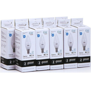 GAUSS 33126 Светодиодная лампа LED Elementary Свеча 6W E14 450lm 4100K 1 / 10 / 100 0
