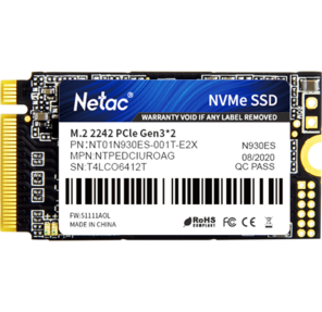 Netac SSD N930ES PCIe 3 x2 M.2 2242 NVMe 3D NAND 1TB,  R / W up to 1650 / 1500MB / s,  3y wty
