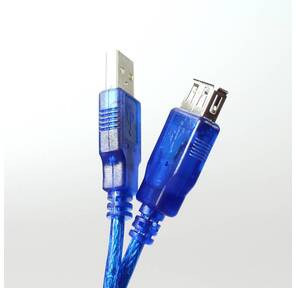 Кабель удлинительный Telecom USB2.0 AM / AF прозрачная,  голубая изоляция 1.8m