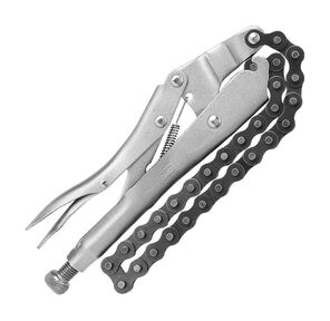 Зажимные клещи цепные с фиксатором Deli DL20018  230мм,  длина цепи 450мм,  регулировочный винт