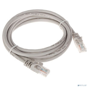 Патч-корд Bion [BPC-U5E101-5M] U / UTP,  Cat.5e,  AWG 26  (7 / 0, 16мм),  CCA,  многожильный,  PVC,  5м,  серый