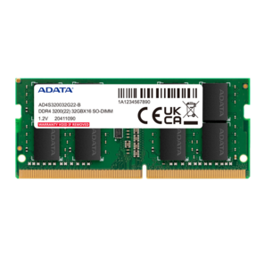 ADATA DDR4,  32GB,  3200MHz,  1*32GB,  22-22-22,  SINGLE TRAY