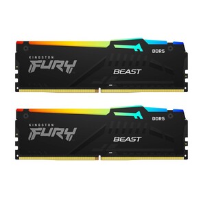 Память DDR5 2x32GB 6000MHz Kingston KF560C36BBEAK2-64 Fury Beast Black RGB RTL Gaming PC5-48000 CL36 DIMM 288-pin 1.35В kit single rank с радиатором Ret